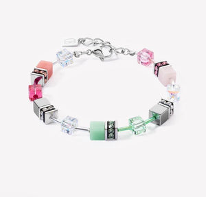 Coeur de Lion Armband GeoCUBE® Iconic Grün-Pink