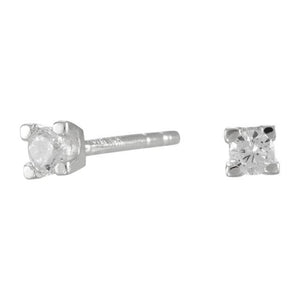 Siersbol Ohrstecker 6 Krappen  2,5mm Zirkonia silber rhod.